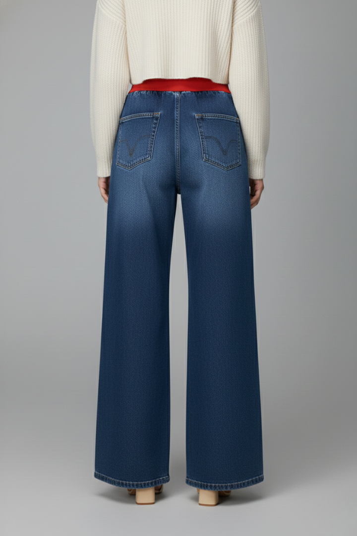 Taya | Women’s Woven Wide Leg Pants – Drawstring Waist Straight Leg Trousers