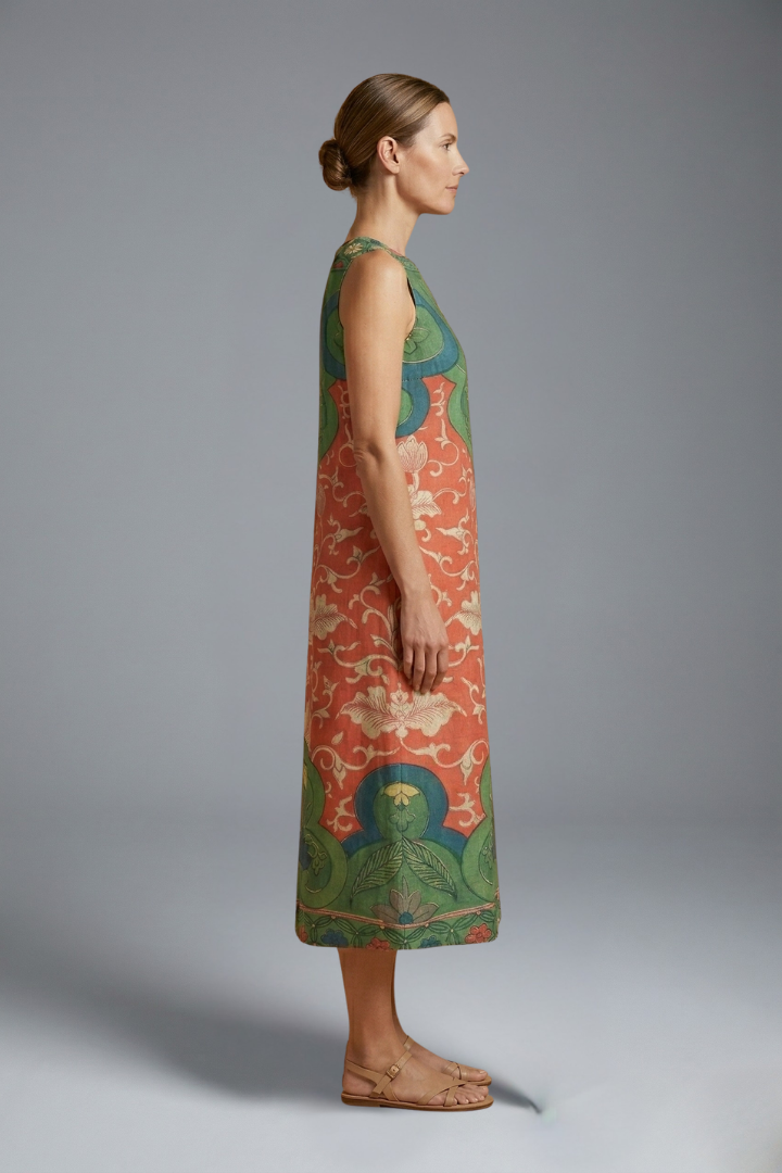 Teagan | Women's Casual Floral Dress – Sleeveless Round Neck Midi Dress