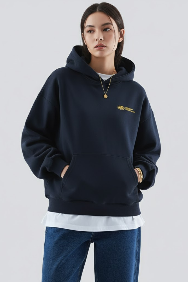 Thelissa | Women’s Pullover Hoodie – Front Chest Print, Long Sleeve, Spacious Hood