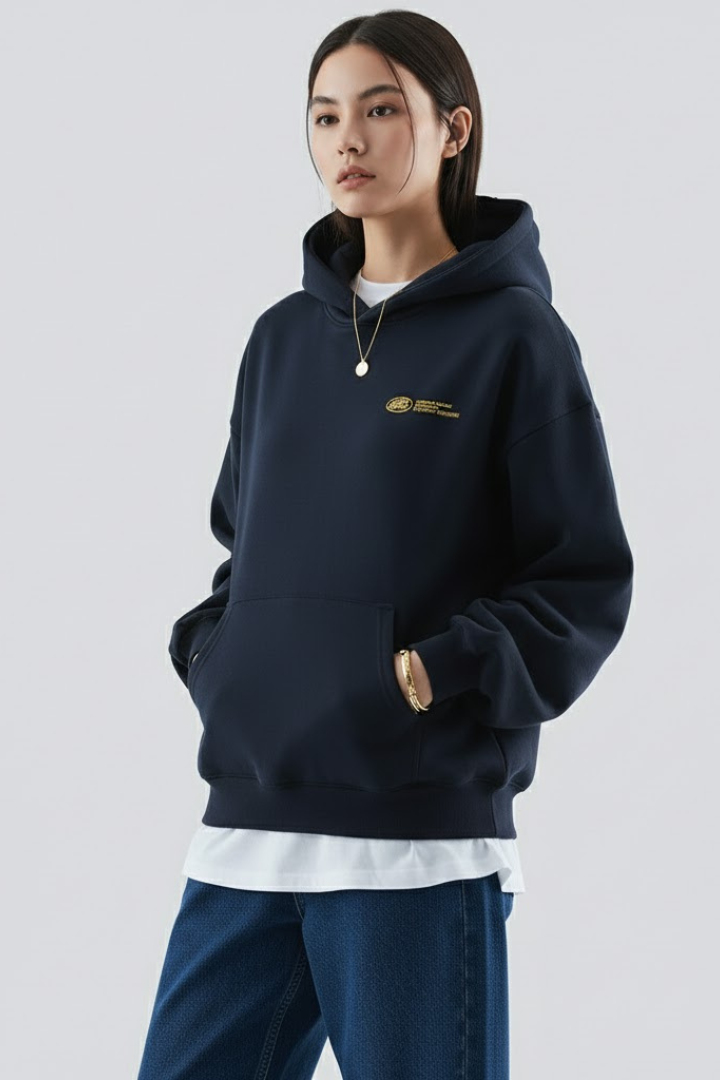 Thelissa | Women’s Pullover Hoodie – Front Chest Print, Long Sleeve, Spacious Hood