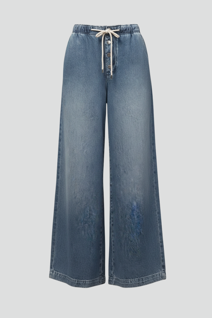 Tiana | Women's High Waist Wide-Leg Pants – Drawstring Trousers with Relaxed Fit