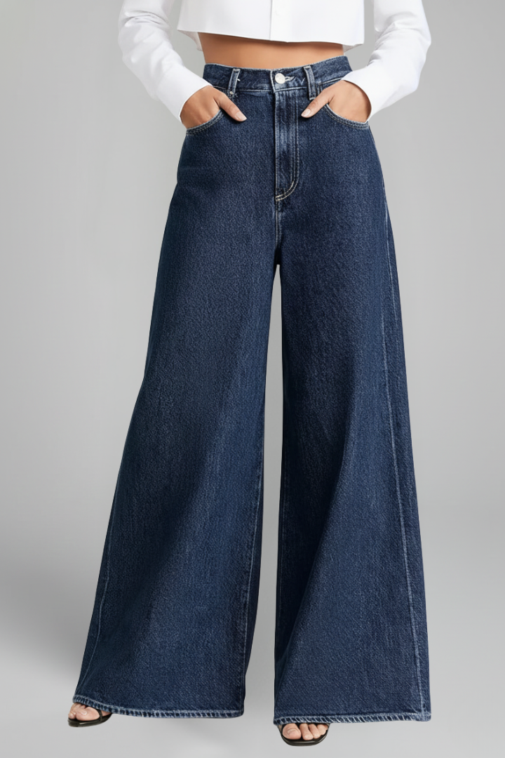 Trinity | Women's Extra Wide-Leg Jeans – High-Waist Casual Denim Pants