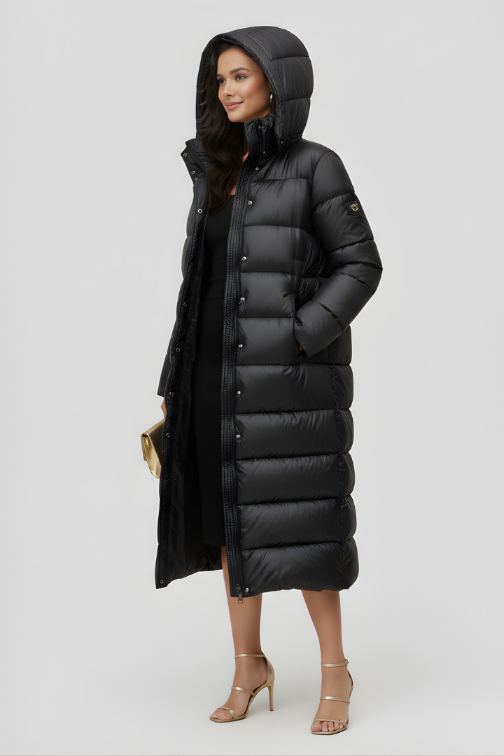 Layla | Women’s Long Puffer Coat with Hood