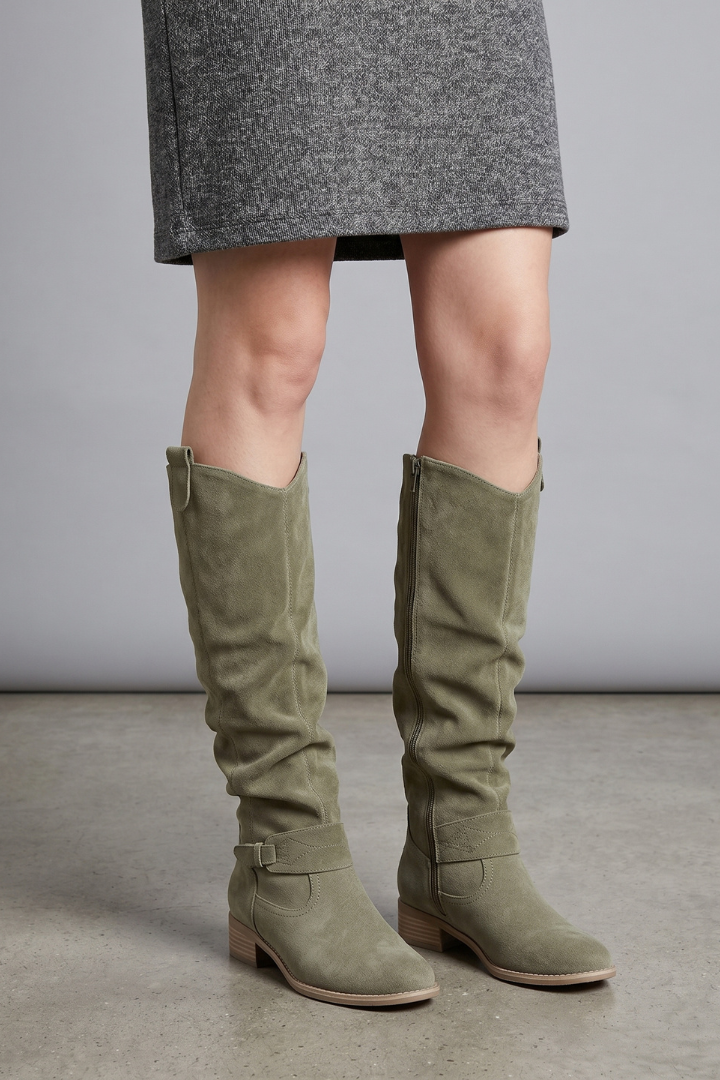 VelaBoots | Women’s Over the Knee Slouch Boots - Flat Heel Pull-On Tall Boots
