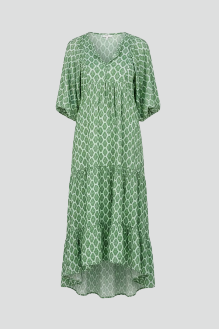 Vaenya | Women’s V-Neck Long Dress – Short Sleeve Tiered Maxi Dress, Flowy Relaxed Fit