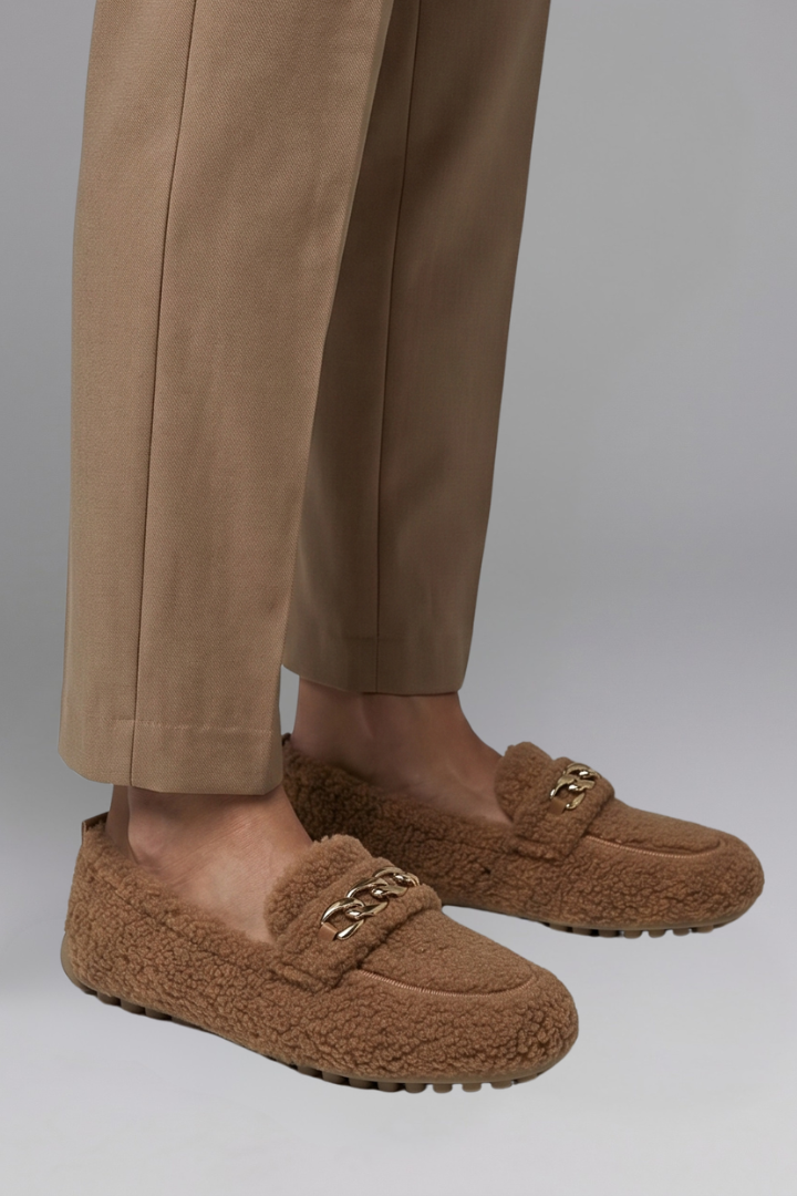 Valerielle | Women’s Leather Loafers – Fleece-Lined Slip-On Shoes