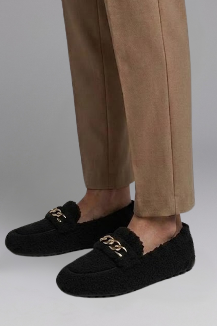Valerielle | Women’s Leather Loafers – Fleece-Lined Slip-On Shoes