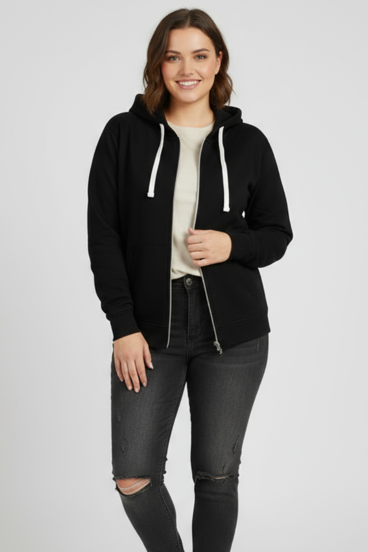 Valessia | Women’s Zip-Up Hoodie Jacket, Drawstring Hood, Long Sleeve, Front Pockets