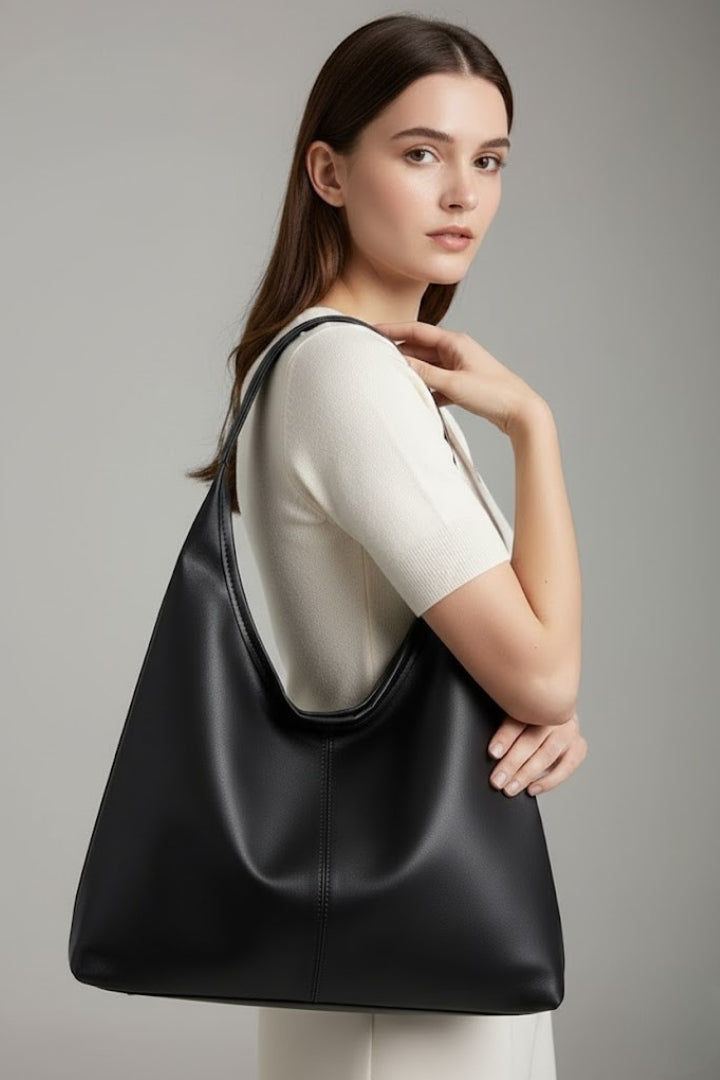VelaBag | Women’s Faux Leather Tote Bag – Large Capacity Shopper Bag with Zip Closure