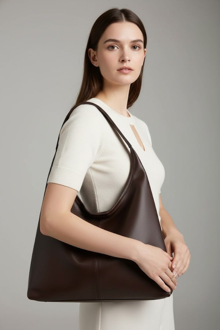 VelaBag | Women’s Faux Leather Tote Bag – Large Capacity Shopper Bag with Zip Closure