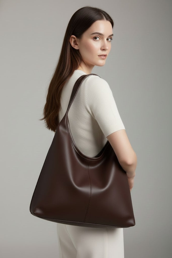 VelaBag | Women’s Faux Leather Tote Bag – Large Capacity Shopper Bag with Zip Closure