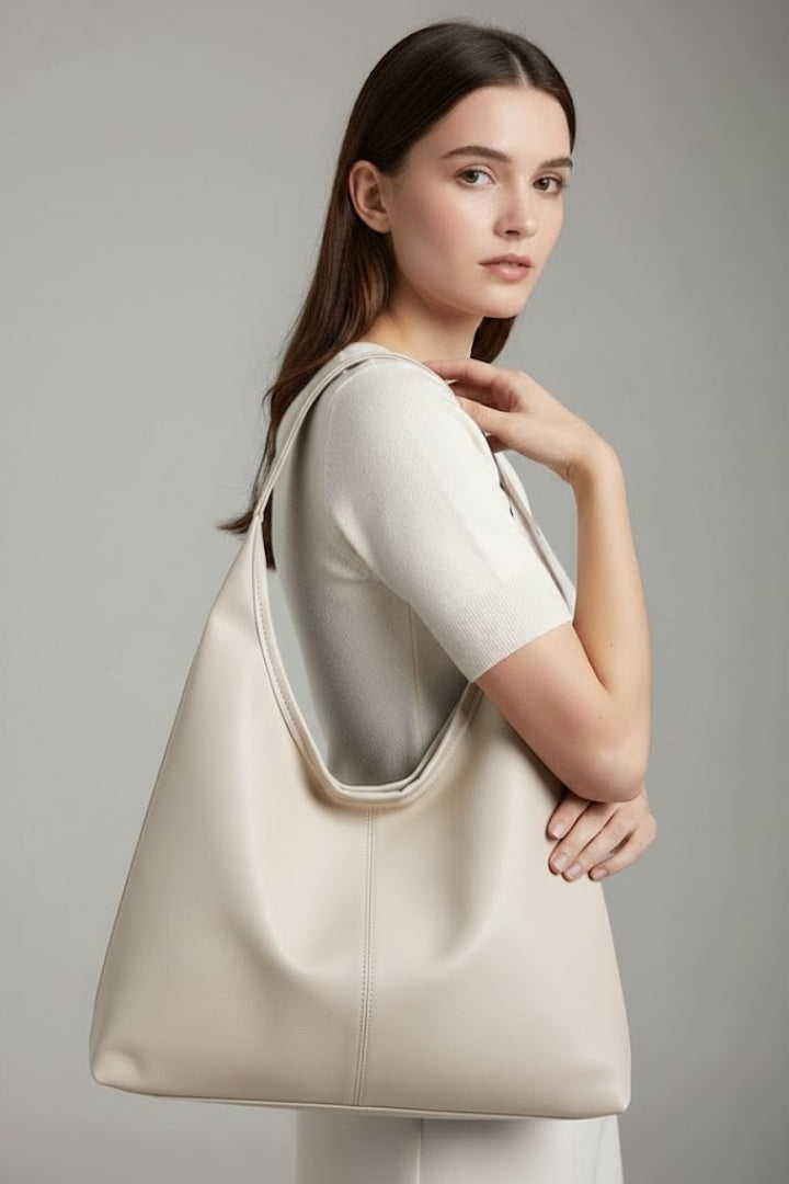 VelaBag | Women’s Faux Leather Tote Bag – Large Capacity Shopper Bag with Zip Closure