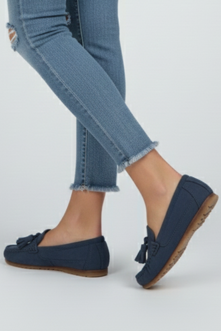 Velina | Women’s Bow Loafers Textured Synthetic Upper, Cushioned Insole, Non-Slip Firm Sole