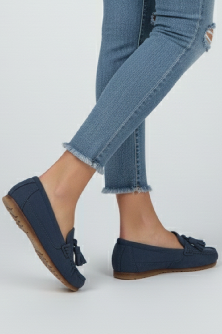 Velina | Women’s Bow Loafers Textured Synthetic Upper, Cushioned Insole, Non-Slip Firm Sole