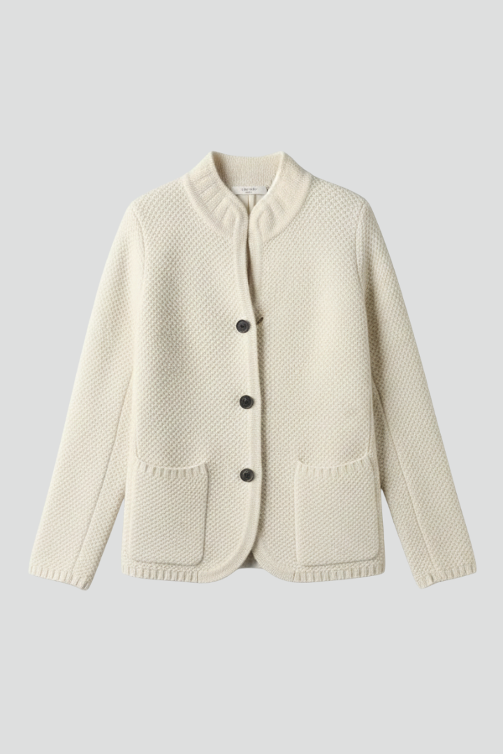 Velissea | Women's Knit Blazer Jacket – Long Sleeve Button-Up