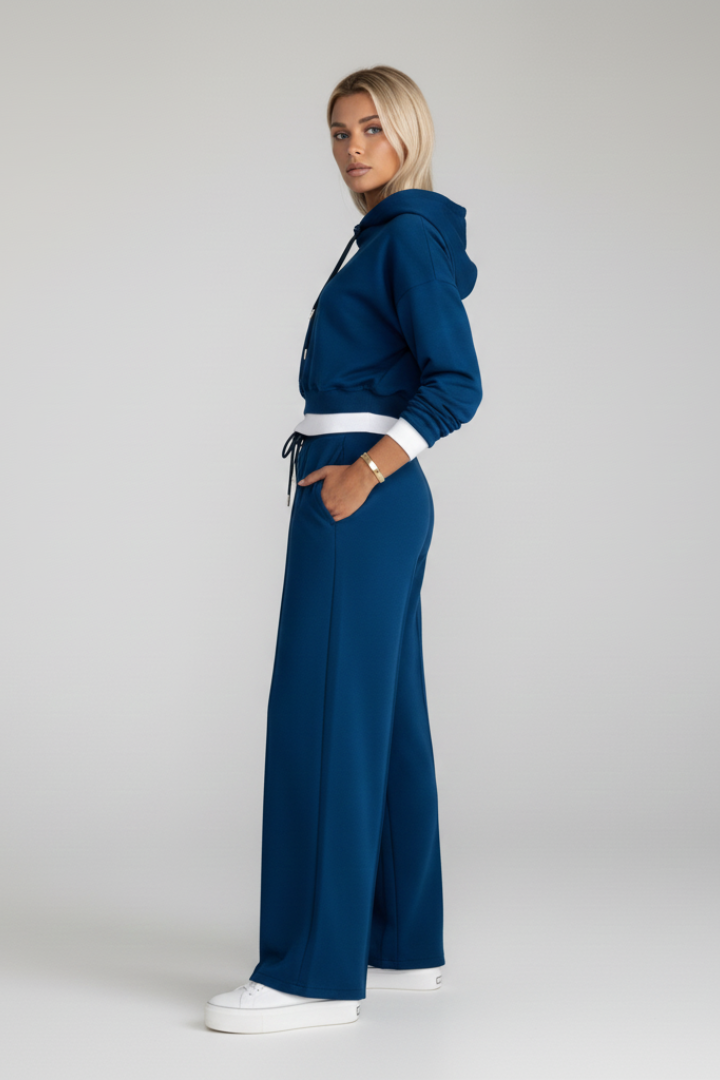 Vera | Women's Relaxed Fit Tracksuit Set – Hoodie & Wide-Leg Lounge Pants