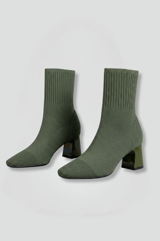 Verena | Women’s Ankle Boots – Ribbed Stretch Collar, Slip-On Design