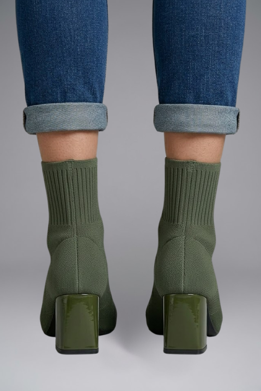 Verena | Women’s Ankle Boots – Ribbed Stretch Collar, Slip-On Design