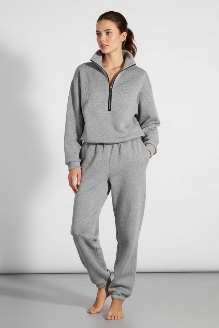 Vienna | Women's 2-Piece Tracksuit Set – Half-Zip Sweatshirt with Jogger Pants