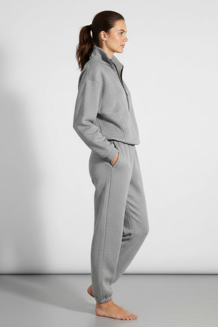 Vienna | Women's 2-Piece Tracksuit Set – Half-Zip Sweatshirt with Jogger Pants