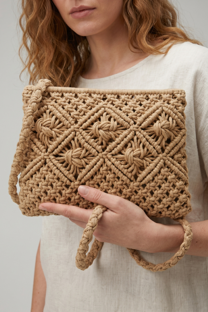 WeaveCarry | Women Woven Shoulder Bag, Small Rectangular Handbag Casual Summer Tote