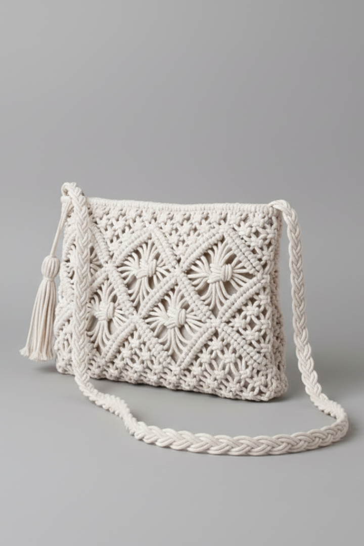 WeaveCarry | Women Woven Shoulder Bag, Small Rectangular Handbag Casual Summer Tote