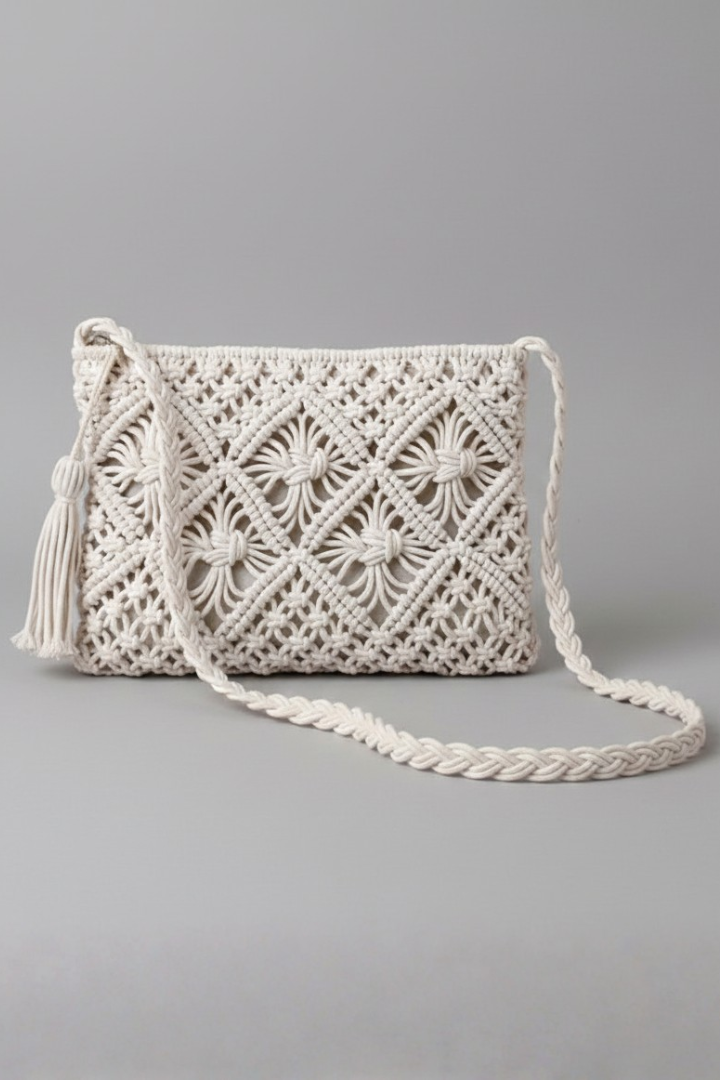 WeaveCarry | Women Woven Shoulder Bag, Small Rectangular Handbag Casual Summer Tote