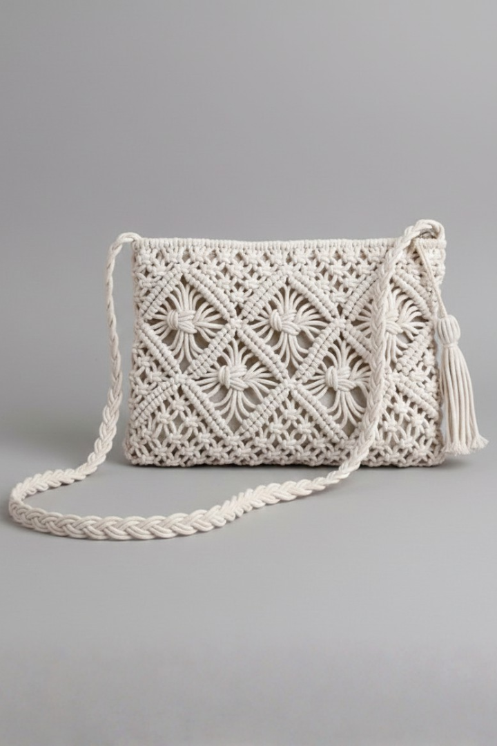 WeaveCarry | Women Woven Shoulder Bag, Small Rectangular Handbag Casual Summer Tote