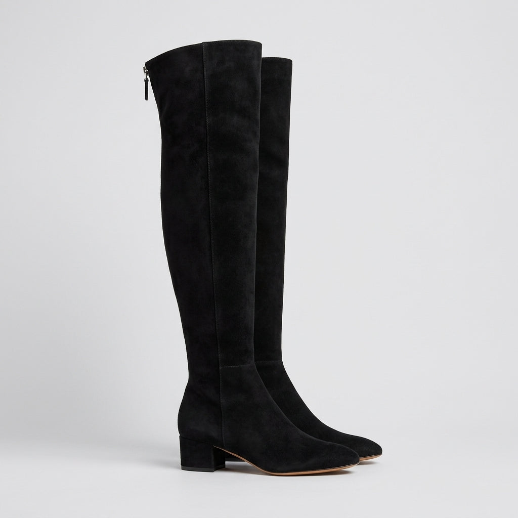 Wisteria | Women's Over-the-Knee Suede Boots – Tall Boots with Stable Block Heel