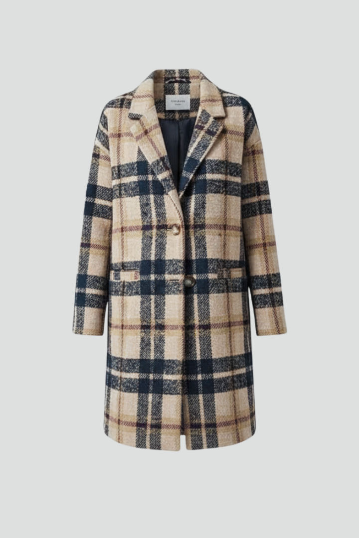 Women Long Coat with Button Closure and Pockets