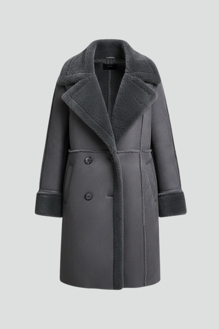 Sophia | Women Long Coat with Lapel Collar