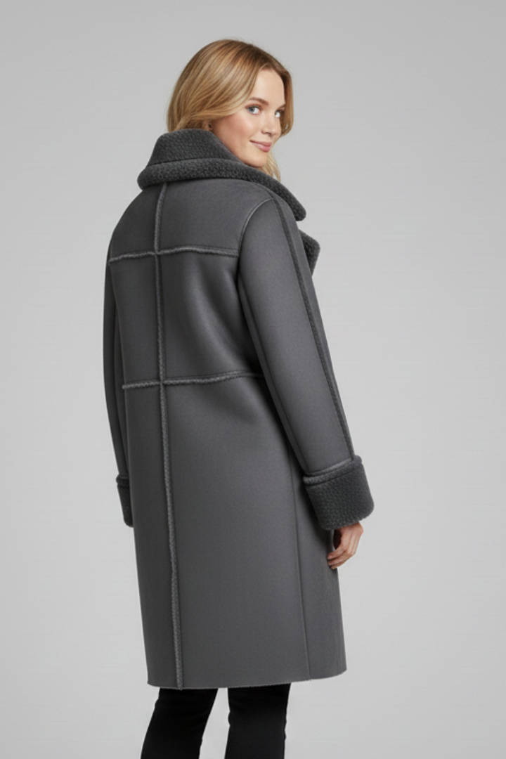 Sophia | Women Long Coat with Lapel Collar