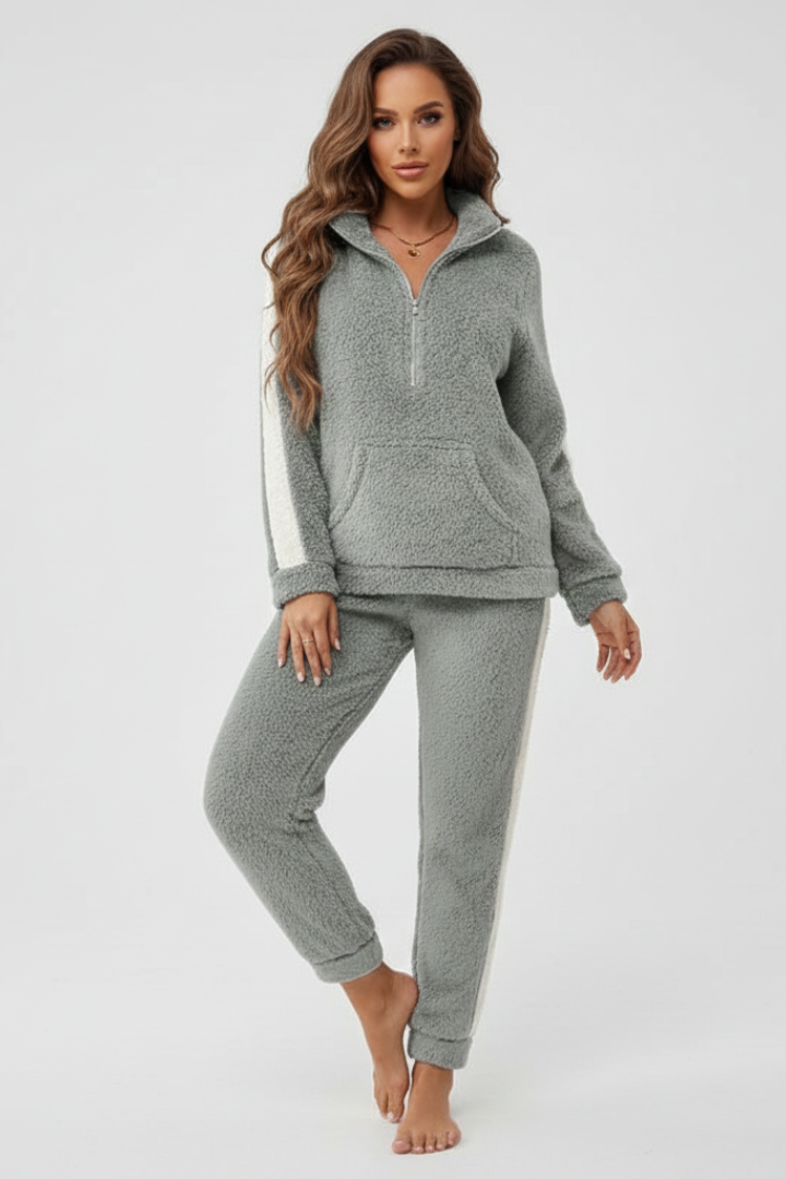 Women Pajama Set with Half Zip