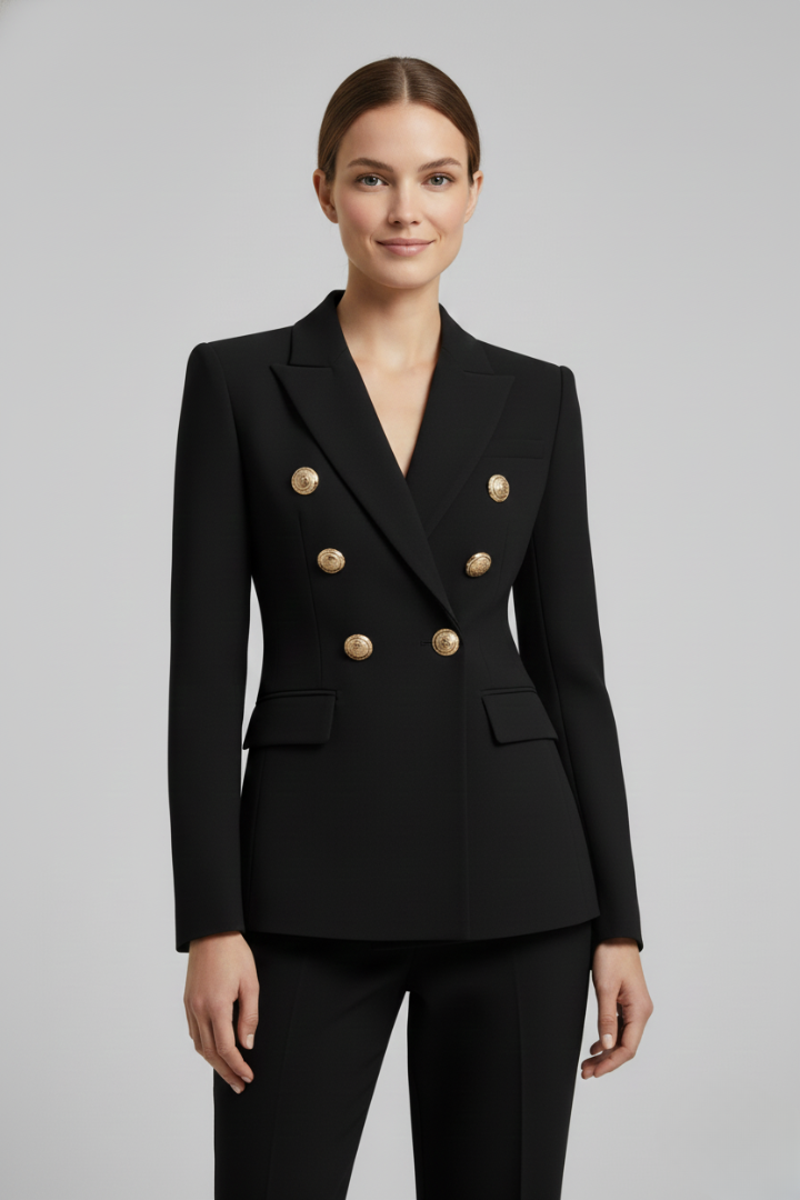Zoe | Women’s Chic Tailored Blazer with Gold Buttons