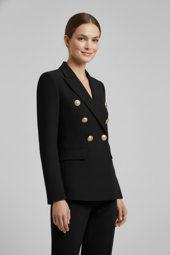 Zoe | Women’s Chic Tailored Blazer with Gold Buttons