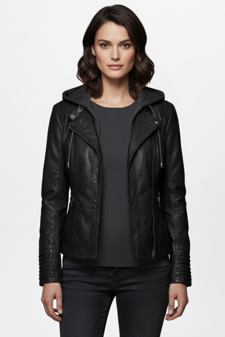 Women’s Jacket with Hood and Front Zip