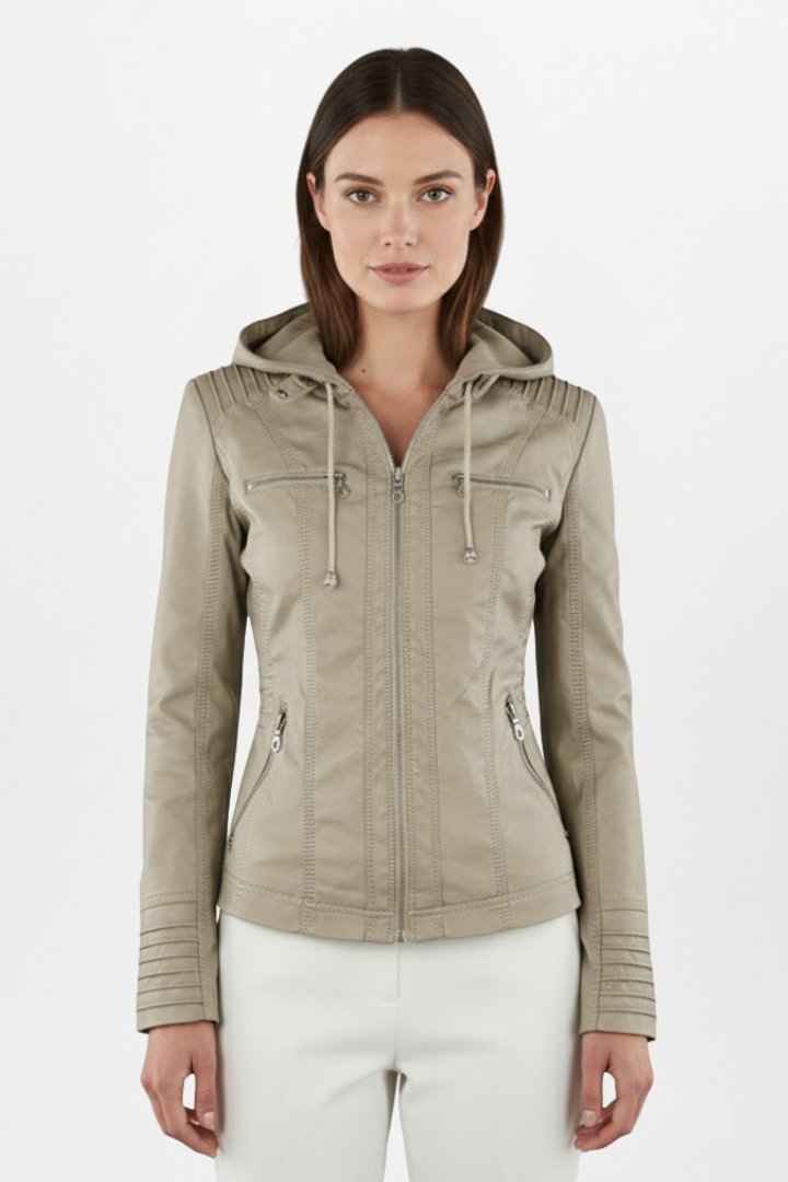 Women’s Jacket with Hood and Front Zip