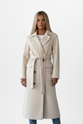 Eleanor | Women’s Long Coat with Belted Double-Breasted