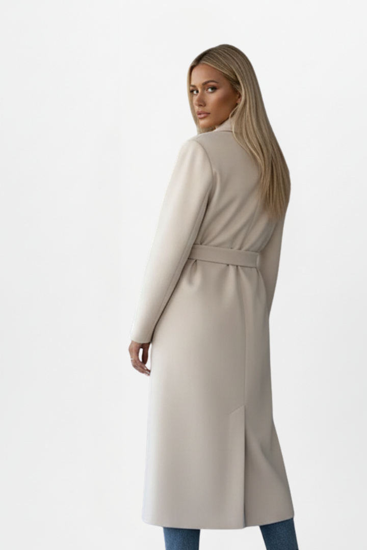 Eleanor | Women’s Long Coat with Belted Double-Breasted