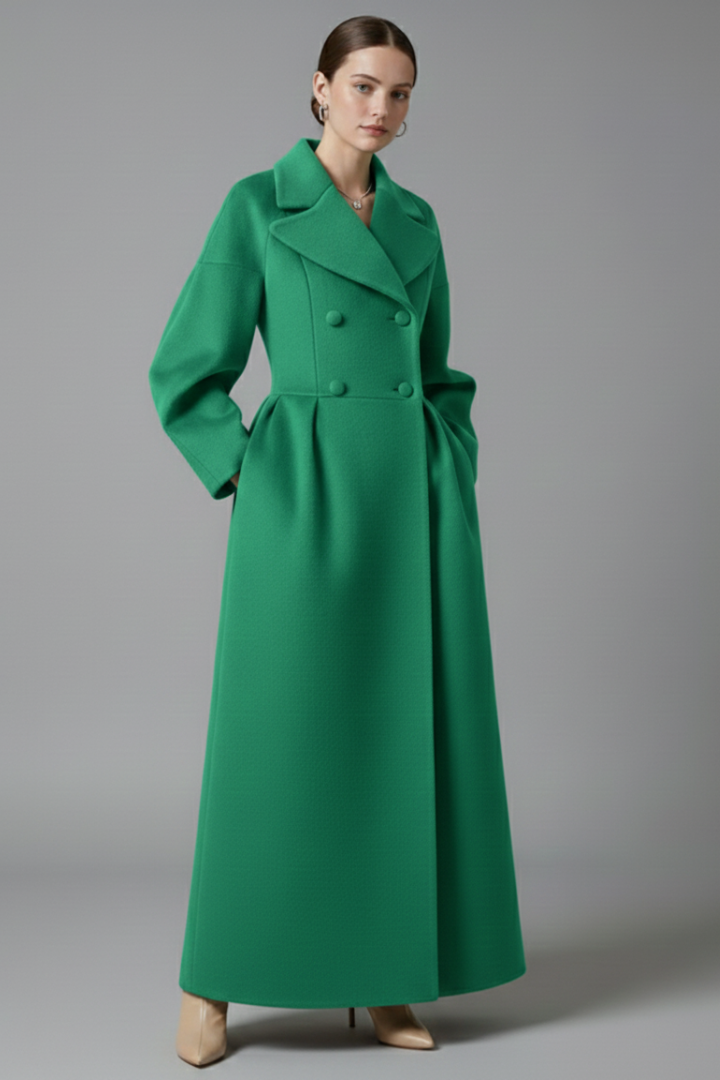 Zoey | Women’s Elegant Long Coat with Lapel Collar