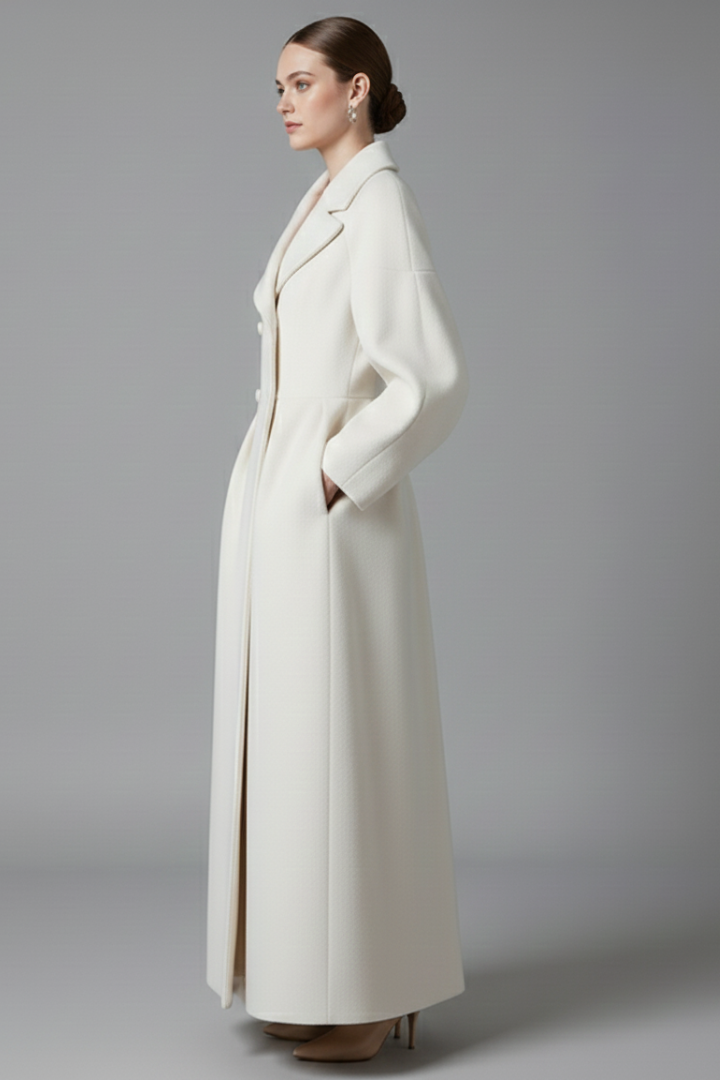 Zoey | Women’s Elegant Long Coat with Lapel Collar