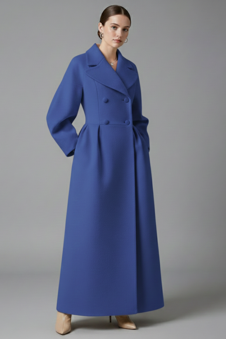 Zoey | Women’s Elegant Long Coat with Lapel Collar