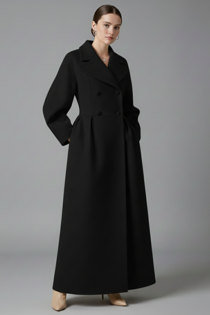 Zoey | Women’s Elegant Long Coat with Lapel Collar