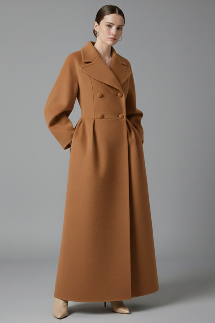 Zoey | Women’s Elegant Long Coat with Lapel Collar