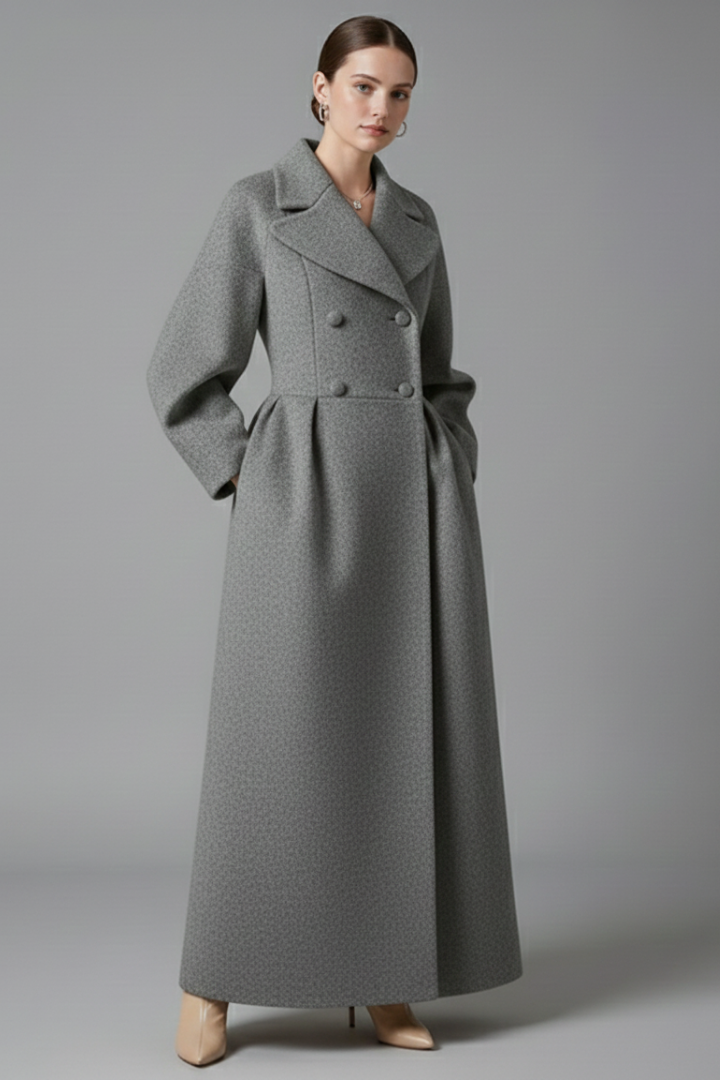 Zoey | Women’s Elegant Long Coat with Lapel Collar
