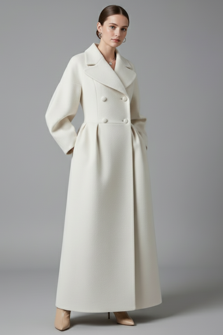 Zoey | Women’s Elegant Long Coat with Lapel Collar