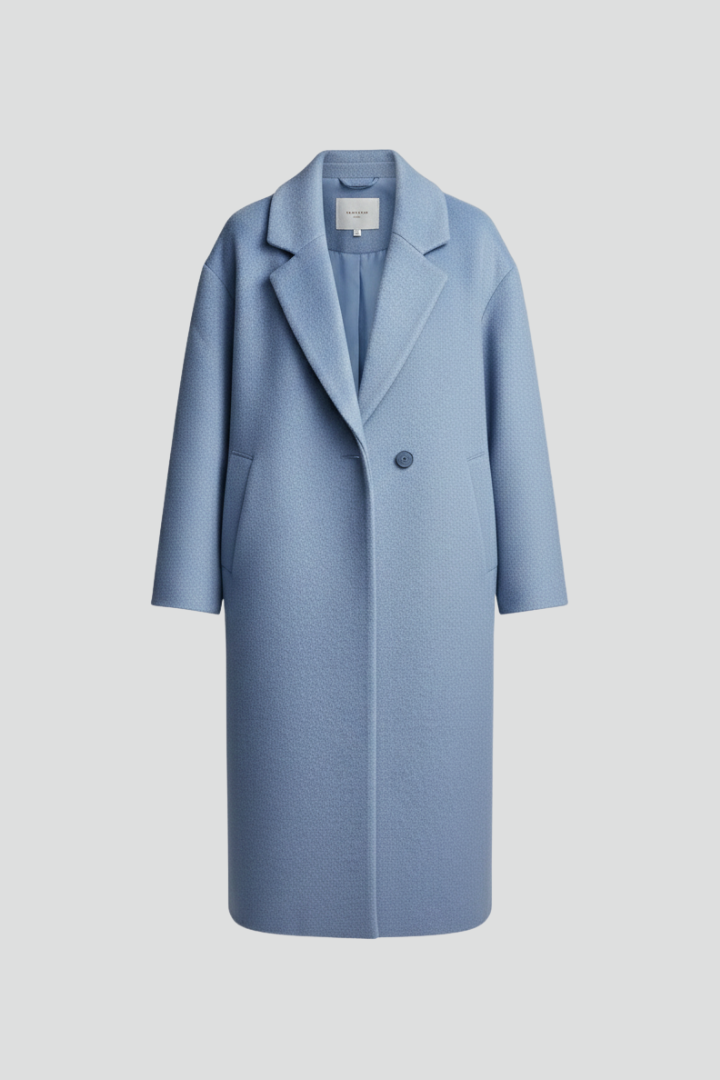 Hannah | Women’s Long Coat with Lapel Collar Wide Sleeves