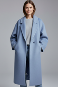 Hannah | Women’s Long Coat with Lapel Collar Wide Sleeves