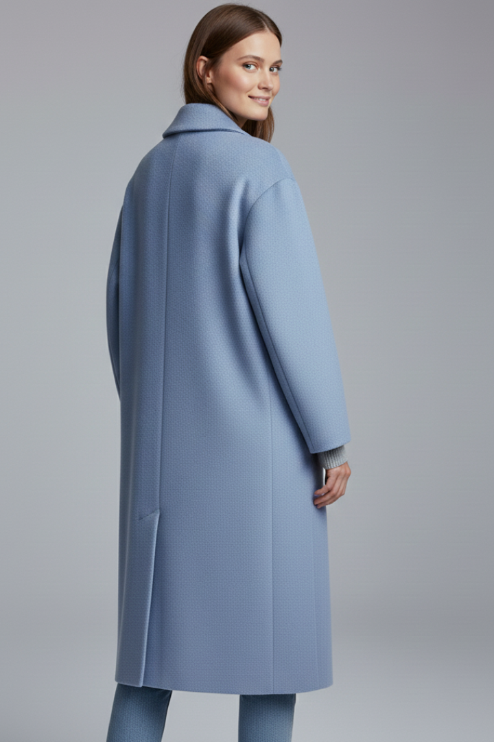 Hannah | Women’s Long Coat with Lapel Collar Wide Sleeves