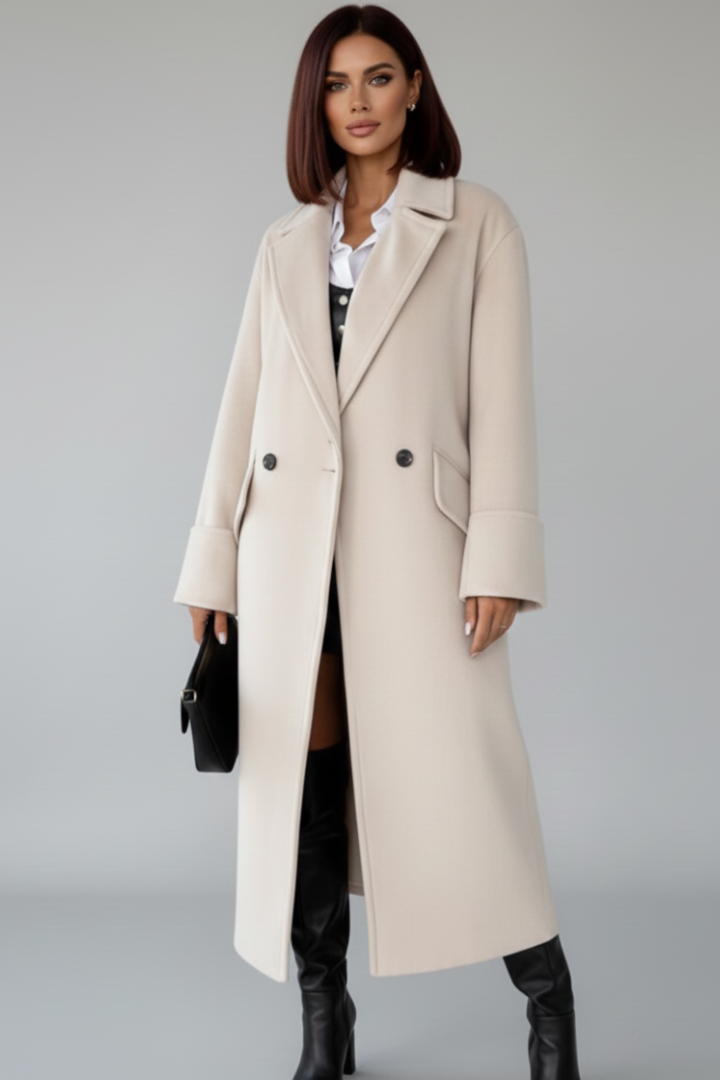 Lillian | Women’s Long Coat with Notched Lapel